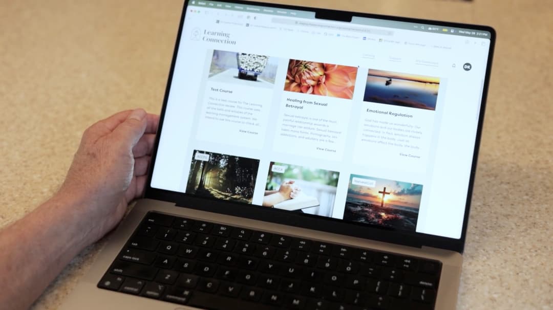 Learning Connection user on a laptop.